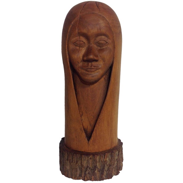 Mid-Century South American Figural Wood Carving For Sale