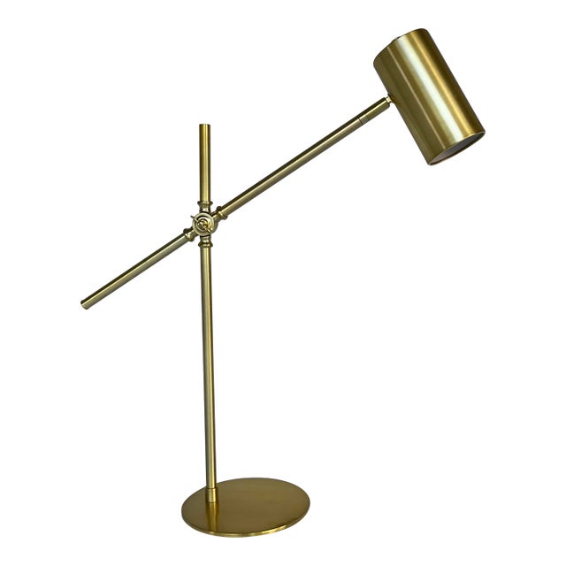 Modern Brushed Gold Adjustable Desk Lamp For Sale