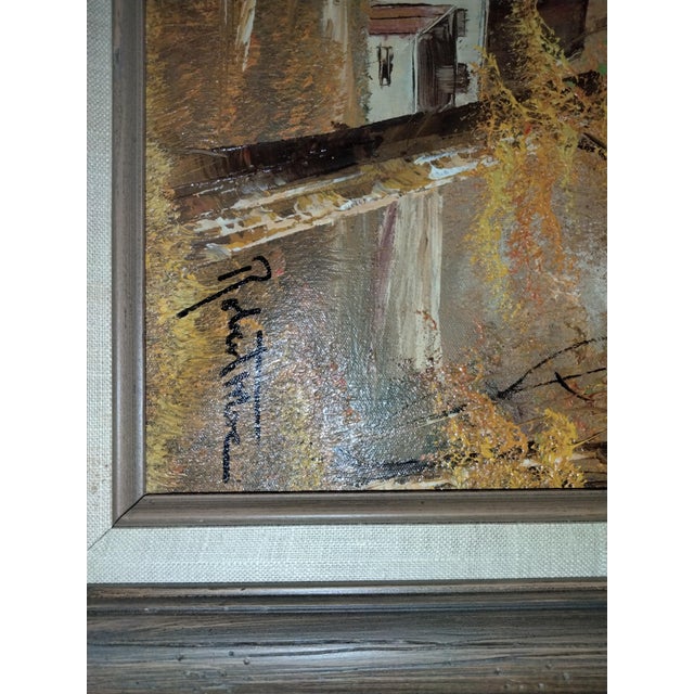 Wood Mid 20th Century Original Sepia-Toned Landscape Painting. For Sale - Image 7 of 7