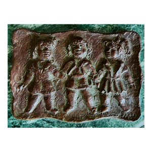 Chaim Gross, Three Girls Bronze Relief Sculpture Plaque Chaim Gross Modernist WPA Era Artist