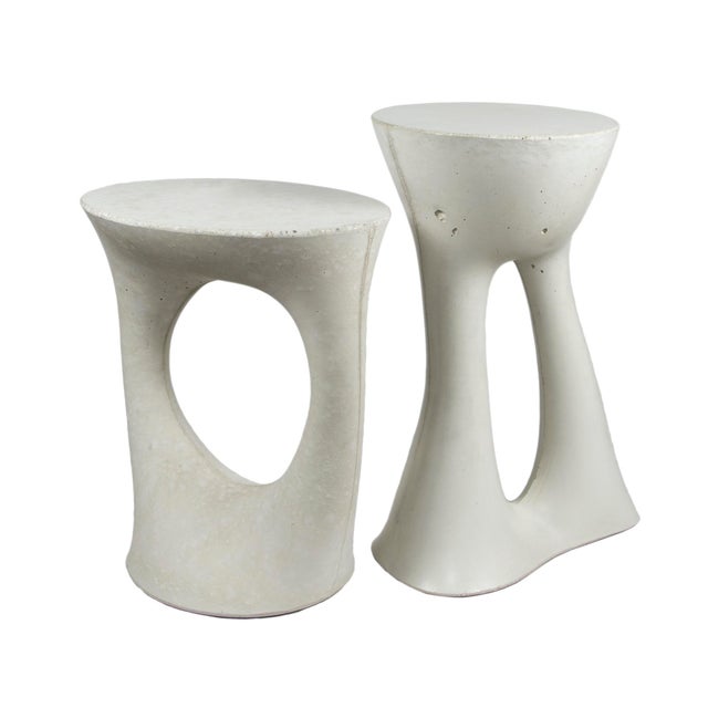 Contemporary Kreten Side Table, Grey, Tall, by Souda, Modern, Organic, Concrete End Table For Sale - Image 3 of 6