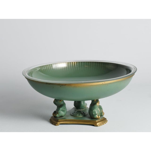 Vintage Art Deco Footed Centerpiece Bowl with Bear Figures by Stjärnmetall, 1930s For Sale - Image 13 of 14