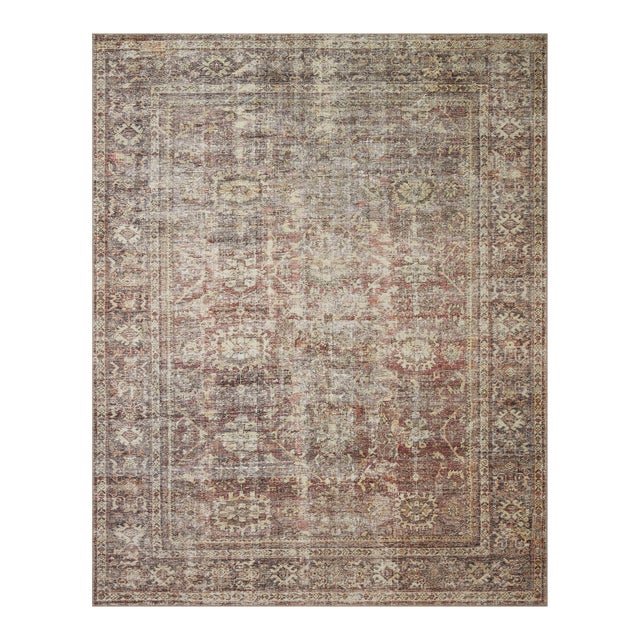 Amber Lewis x Loloi Georgie Bordeaux / Antique 2'-3" x 3'-9" Accent Rug For Sale
