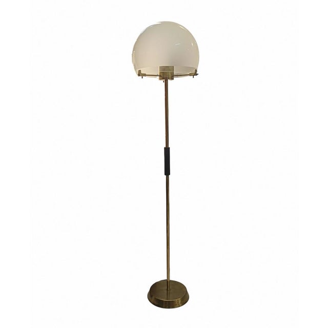 Floor Lamp in Brass and Opal Glass, Italy, 1960s For Sale - Image 12 of 12