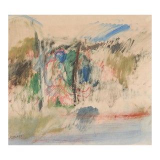 Mid 20th Century Abstract Figure in Landscape Painting For Sale