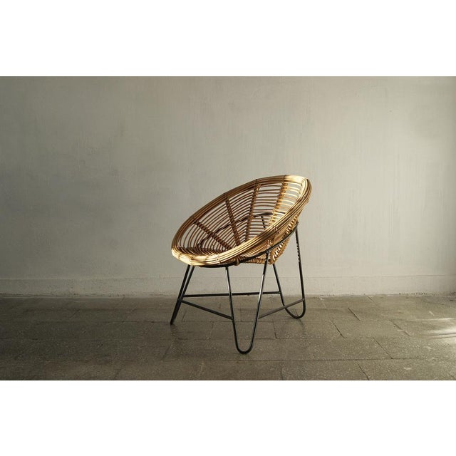 Vintage Wicker Side Chair For Sale - Image 10 of 11