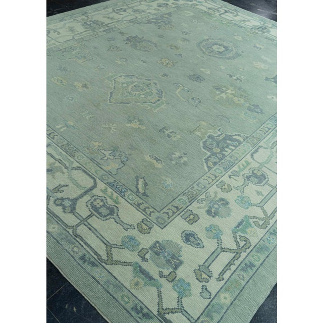 Turkish Oushak Rug 9'3" x 10'8" #19055 For Sale In Houston - Image 6 of 8