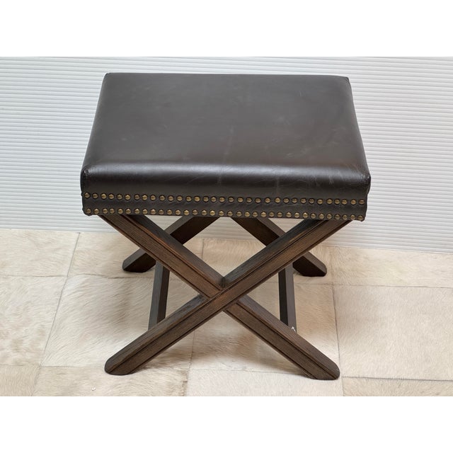 Four Hands Elyse Ottoman, Durango Smoke For Sale - Image 10 of 12