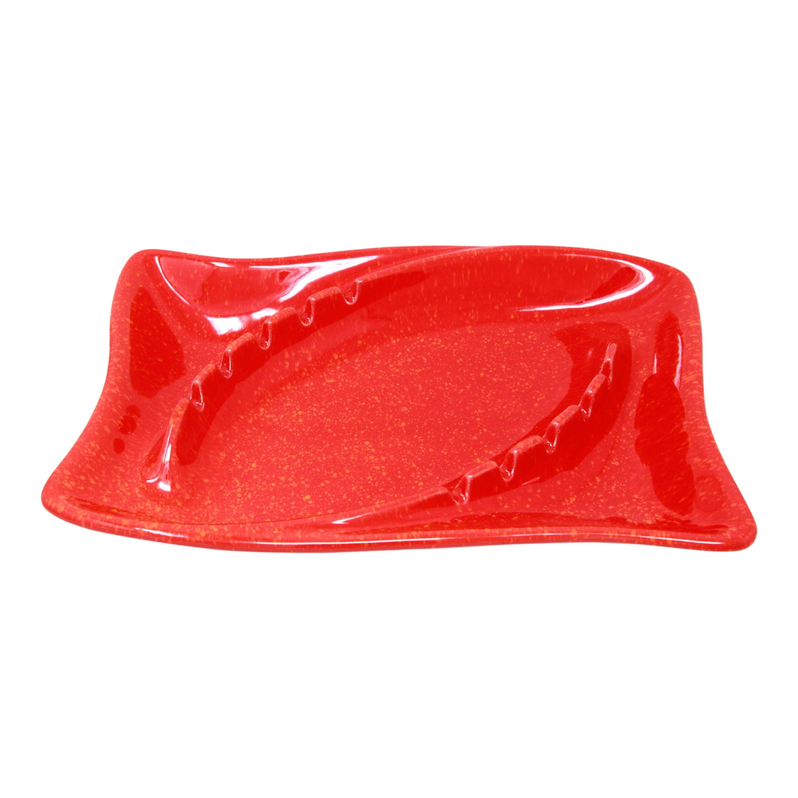 Large Mid Century Modern Red California Art Pottery Ashtray