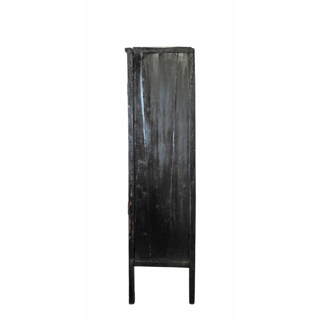 Wood 80" Inch High Chinoiserie-Style Red Elm Armoire For Sale - Image 7 of 12