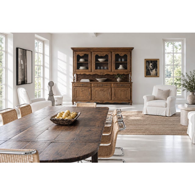 Rustic European Monumental 1800s Antique French European Oak Vaissalier Hutch For Sale - Image 3 of 18