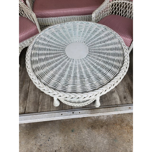 Antique Bar Harbor Wicker 4-Piece Set - In the Manner of Heywood Wakefield For Sale - Image 9 of 18