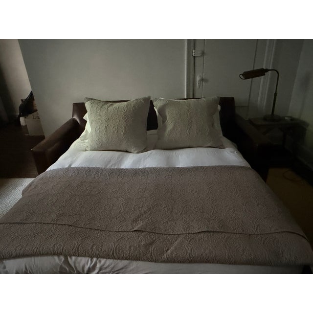 Modern Restoration Hardware Maxwell Premium Leather Queen Sleeper Sofa – Down-Filled – 84" For Sale - Image 3 of 9