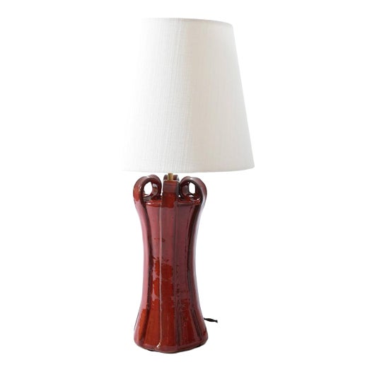 Red Ceramic Kasaï Henry Lamp from Barracuda Editions For Sale
