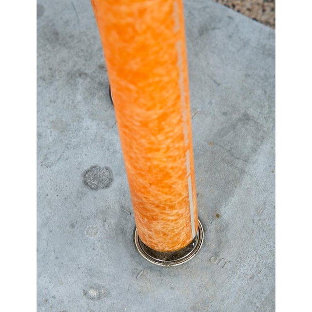 Orange Mid Century Modern Floor Lamp Bamboo 2 Light Viabizzuno Italian Fiberglass Tall For Sale - Image 8 of 12