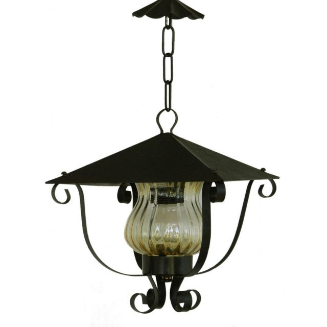 Vintage Outdoor Light in Metal and Glass For Sale - Image 6 of 6