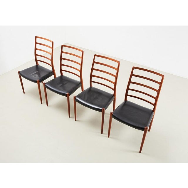 1970s Model 82 Dining Chairs by Niels Otto Moller for J.L. Mollers Denmark, 1971, Set of 4 For Sale - Image 5 of 13