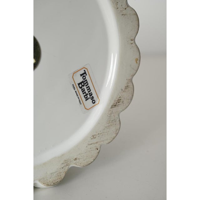 Gold Vintage Italian Faux Bamboo and White Ceramic Table Lamp by Tommaso Barbi, 1970s For Sale - Image 8 of 16