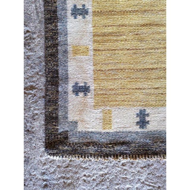 1950s Swedish Pure Wool Rolakan Flatweave Rug by Ingegerd Silow, 1950s For Sale - Image 5 of 13