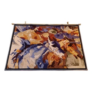 Impressionist Handmade Horse Racing Rug, 2000s For Sale