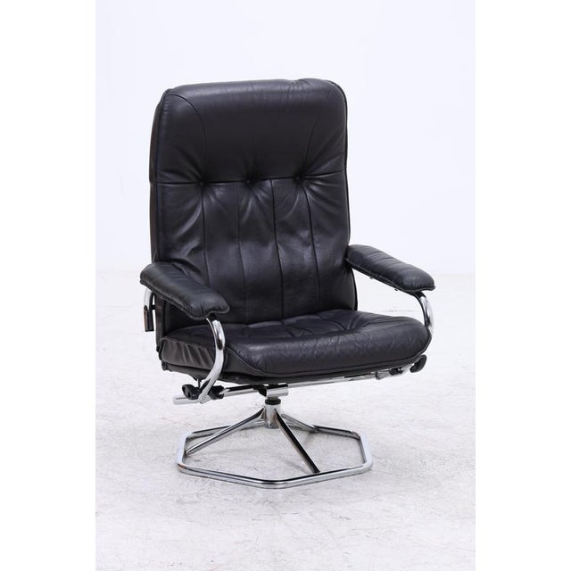 Set of Mid-Century Leather Lounge Chair and Ottoman from Unico For Sale - Image 3 of 18
