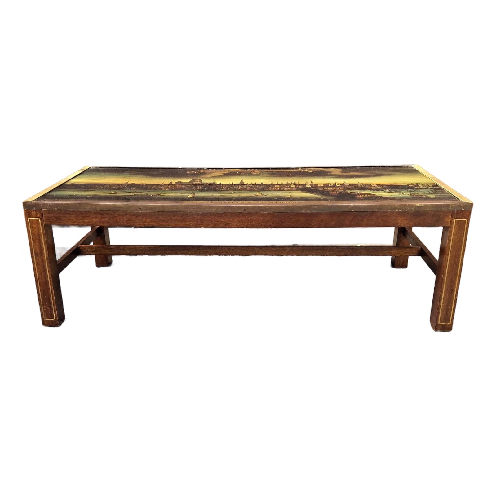 Regency Brass Inlaid Mahogany Map of London Printed Top Coffee Table ...