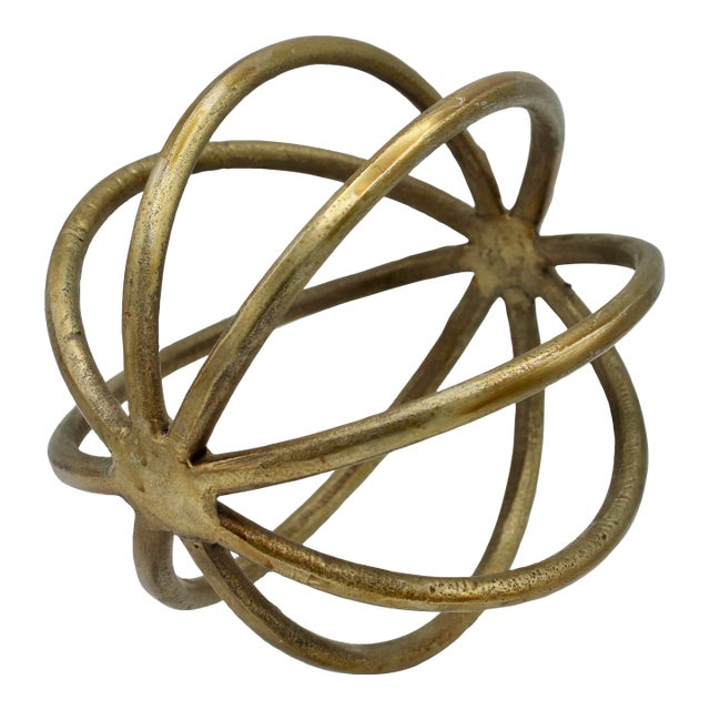 Vintage Modern Golden Metal Orb For Sale