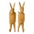 Vintage Hand Carved Wooden Rabbit Wall Hooks, Coat Rack, Pair, Philippines For Sale