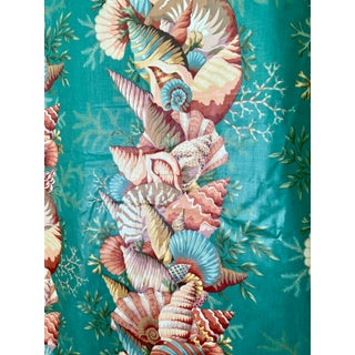 Ramm "Shell Stripe" Glazed Cotton Chintz Fabric Made in England - 4.67 yards For Sale