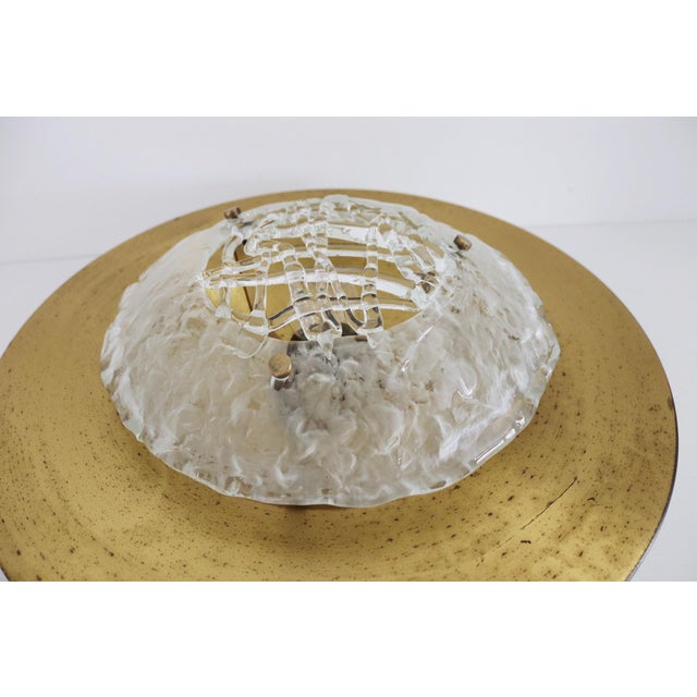 Mid-Century Italian Flush Mount in Brass and Murano Glass by Angelo Brotto for Esperia, 1960s For Sale - Image 10 of 18