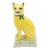 Unusual Yellow Glazed Cat, Gallé Style, 19th Century England For Sale