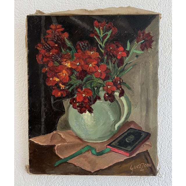 Stéphanie Caroline Guerzoni, Bouquet au Pichet, Oil on Canvas For Sale - Image 10 of 10