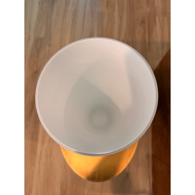 Tall Modern Frosted White Art Glass Vase – Handmade in Poland For Sale In Charleston - Image 6 of 7