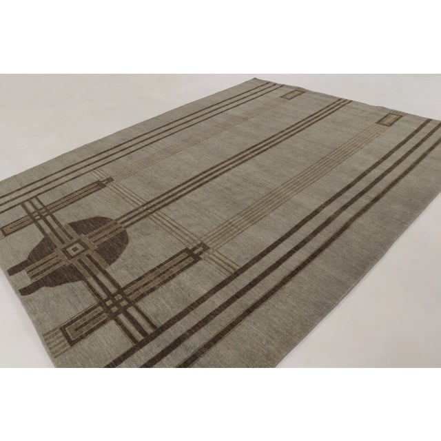 Art Deco Contemporary Art Deco Style Geometric Wool Rug by Rug & Kilim, India For Sale - Image 3 of 10