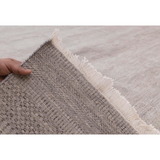 12' x 15' Savannah Hand Knotted Modern Grey Wool & Silk Rug For Sale - Image 13 of 17