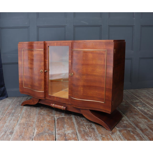Art Deco Walnut Sideboard with Glazed Display Cabinet, 1930 For Sale - Image 14 of 18