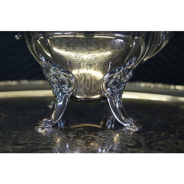 1940s Wallace Baroque Silverplate Coffee Tea Service Set 6 Pieces