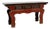 19th Century Chinese Red Altar Console Table With Carved Drawers For Sale