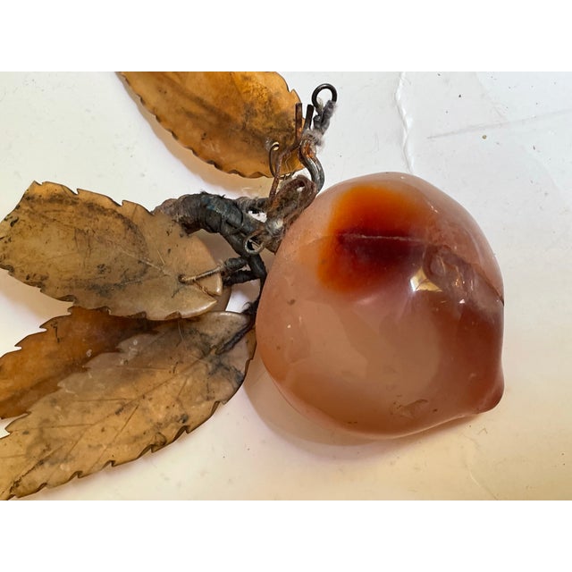 Mid 20th Century Asian Carved Plum Hard Stone Fruit Carved Leaves For Sale - Image 4 of 11