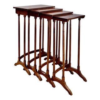 Regency Padouk & Ebony Banded Quartetto Nesting Tables Anglo-Indian Circa 1815 For Sale