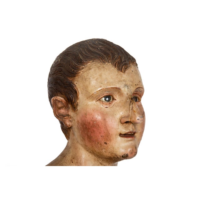 18th Century Italian Polychromed Nearly Life-Size Santos Sculpture For Sale - Image 13 of 18