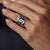 Cartier 1980s Cartier Italian 18k Yellow Gold Blue and White Enamel Cigar Band, Size 5.5 For Sale - Image 4 of 5