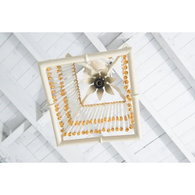 Mid 20th Century Small White Chinoiserie Faux Bamboo Metal Lanterns For Sale - Image 9 of 13