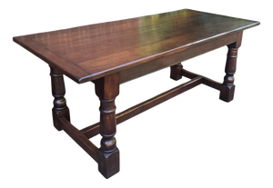 Vintage Farmhouse Kiitchen Refrectory Dining Table in Oak, 1920