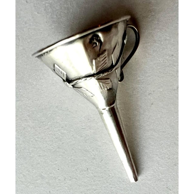 19th Century Sterling Silver Repoussé or Filigree Perfume Funnel For Sale - Image 4 of 10