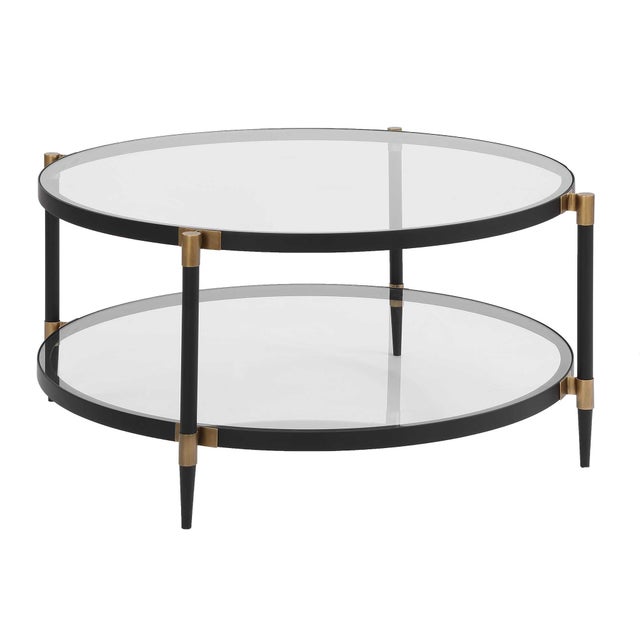 Chadid Round Glass Coffee Table For Sale - Image 6 of 7