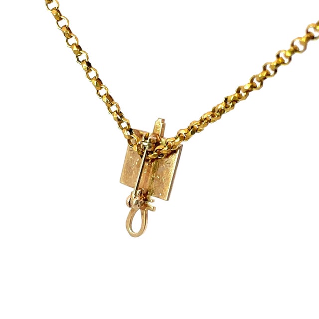 Late 20th Century Vintage 10k Yellow Gold Pi Lambda Theta Honor Society Book Pendant Necklace For Sale - Image 5 of 6