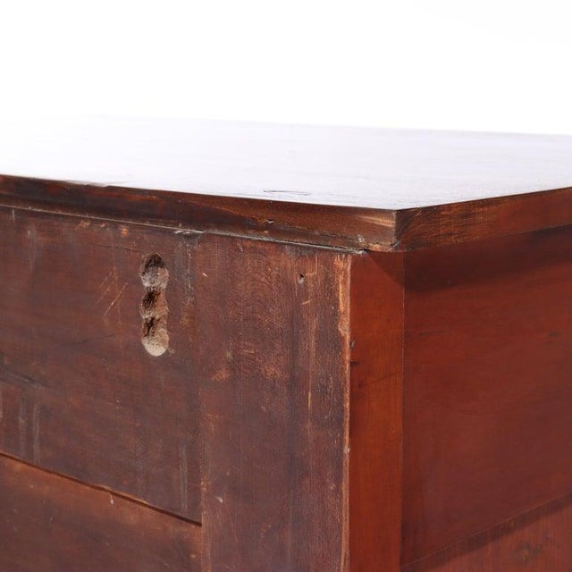 Antique American Empire Ebonized Cherry & Tiger Maple 6 Drawer Chest C1840 For Sale - Image 12 of 18