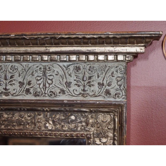 Mid 20th Century Vintage Italian Silver Gilt Mirror For Sale - Image 5 of 8