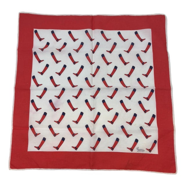 Late 20th Century Gucci Cotton Equestrian Riding Boots Scarf For Sale